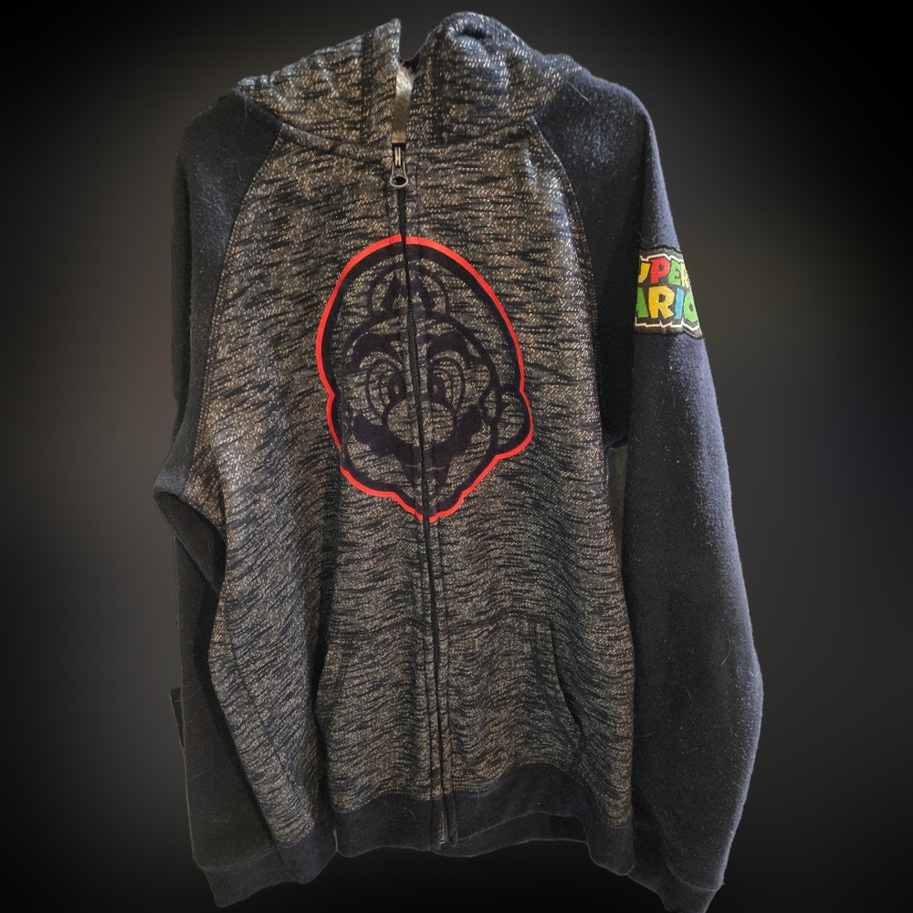 Boys size Large (12-14) Nintendo 2 tone Black  Hoodie